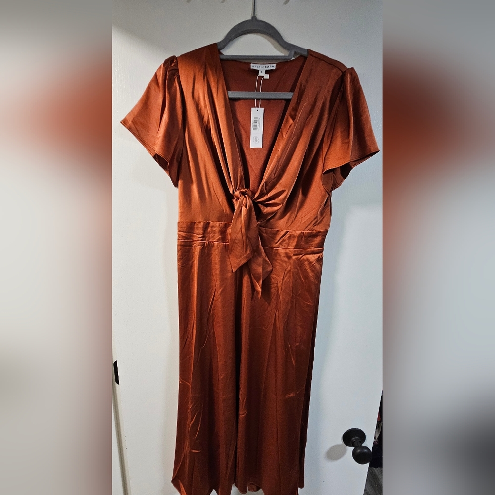 Baltic Born Poppy Satin Midi Dress large